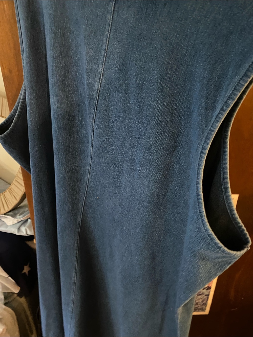 Denim&Co Blue Sleeveless A-Line Denim Dress Ptp 26” length 40” - Picture 5 of 6